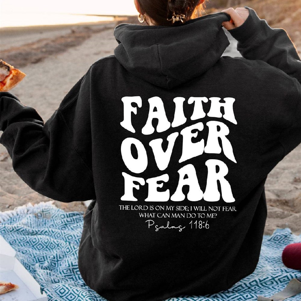 Faith Over Fear Christian Sweatshirt. Walk in boldness. Wear your faith.
