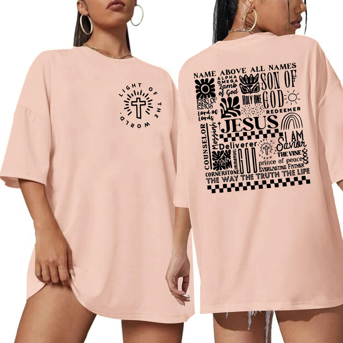 Faithful Heart Oversized Tee: Jesus & Bible Verses
