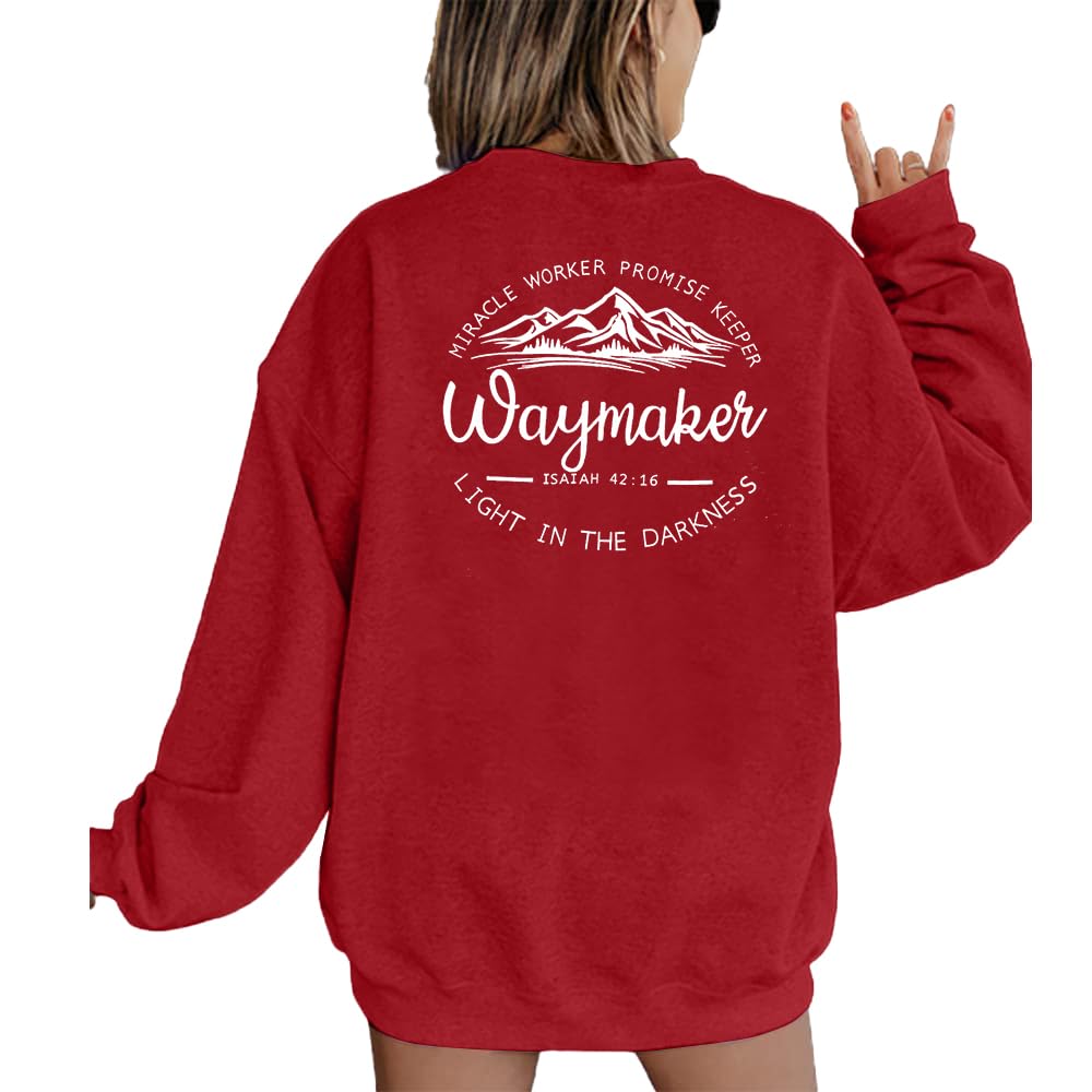 Miracle Worker Christian Hoodie for Women - Wine Red