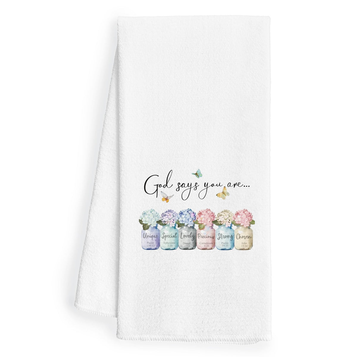 WFSM Boho Christian Kitchen Towels 16x24 - God Says You are Christian Dish Towels for Kitchen Inspirational Christian Gifts for Women Bible Verse Scripture Decorative Hand Towels for Bathroom
