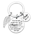 Bible Verse Keychain for He Will Order His Angels to Protect You Wherever You Go Religious Gifts for Women Men Inspirational Gifts Christian Keychain Christmas Baptism Gift Jewelry